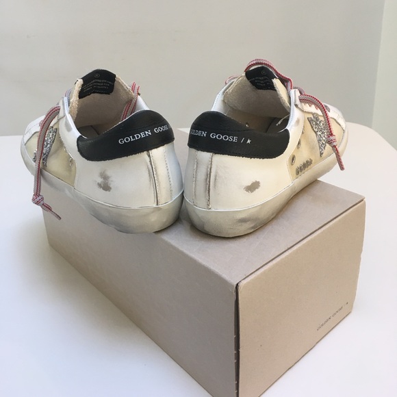 Golden Goose Superstar Beige Silver Glitter Star - Picture 6 of 10